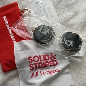 Solid & Striped X Le Specs Bright gold Psarou Sunglasses - brand new!!